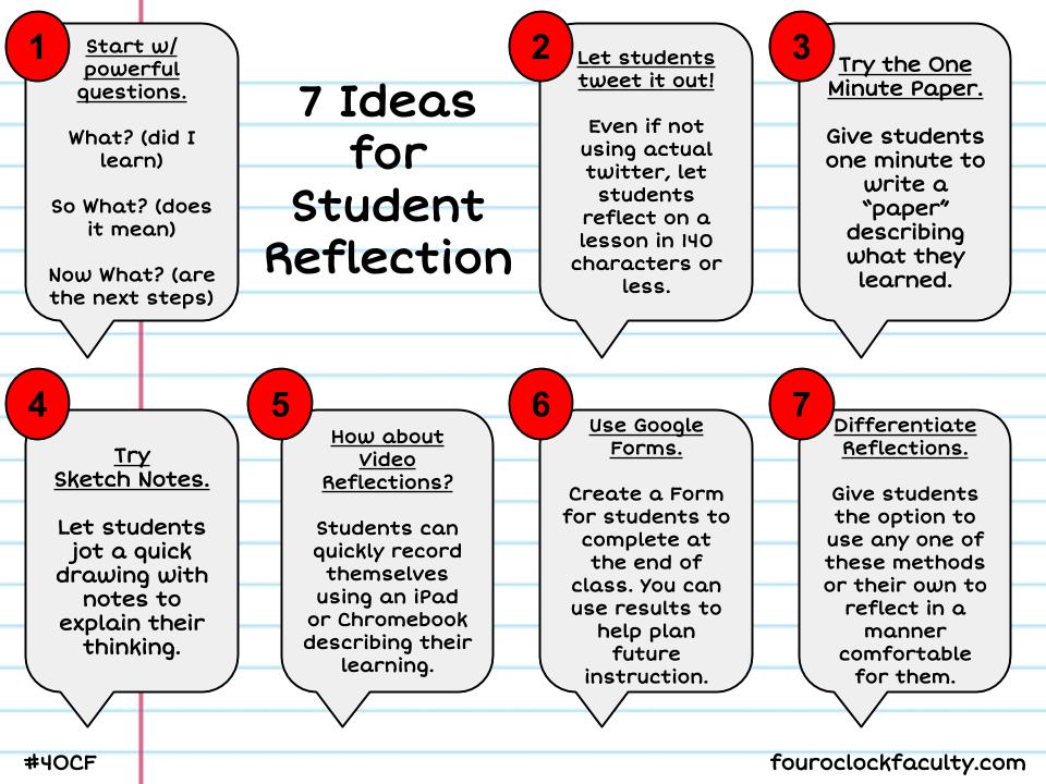 7 Ideas for Student Reflection