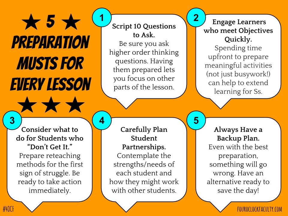 5 Preparation Musts for Every Lesson