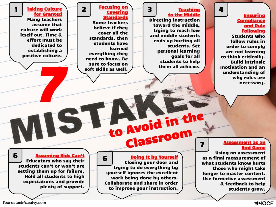 7 Mistakes to Avoid in the Classroom