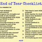 End of Year Checklist