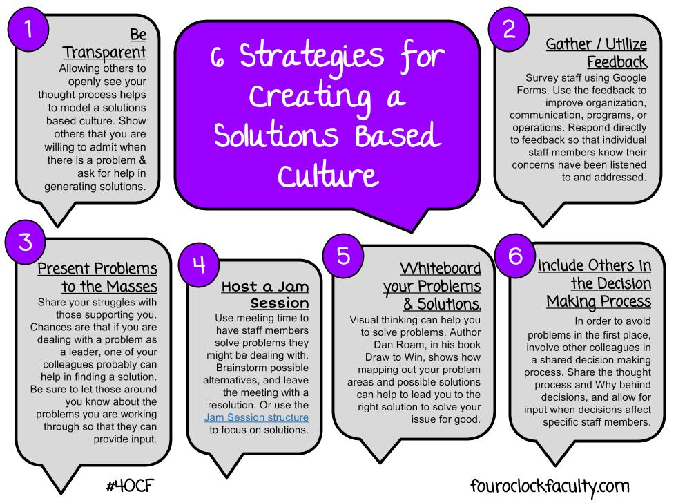 6 Strategies for Creating a Solutions Based Culture