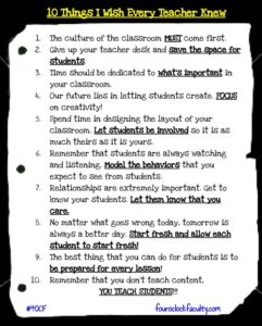 10 Things I Wish Every Teacher Knew