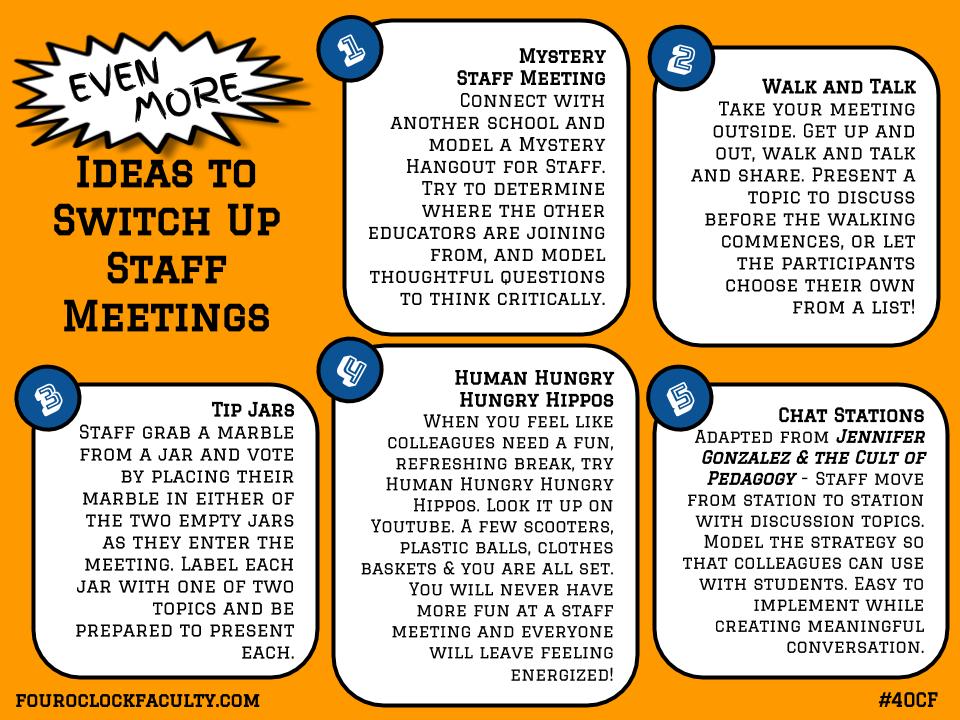 Even More Ideas to Switch Up Staff Meetings