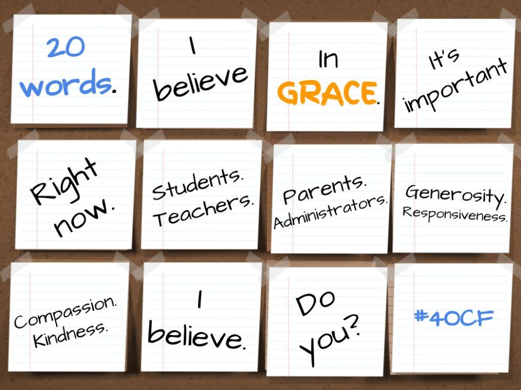 20 Words. Grace.