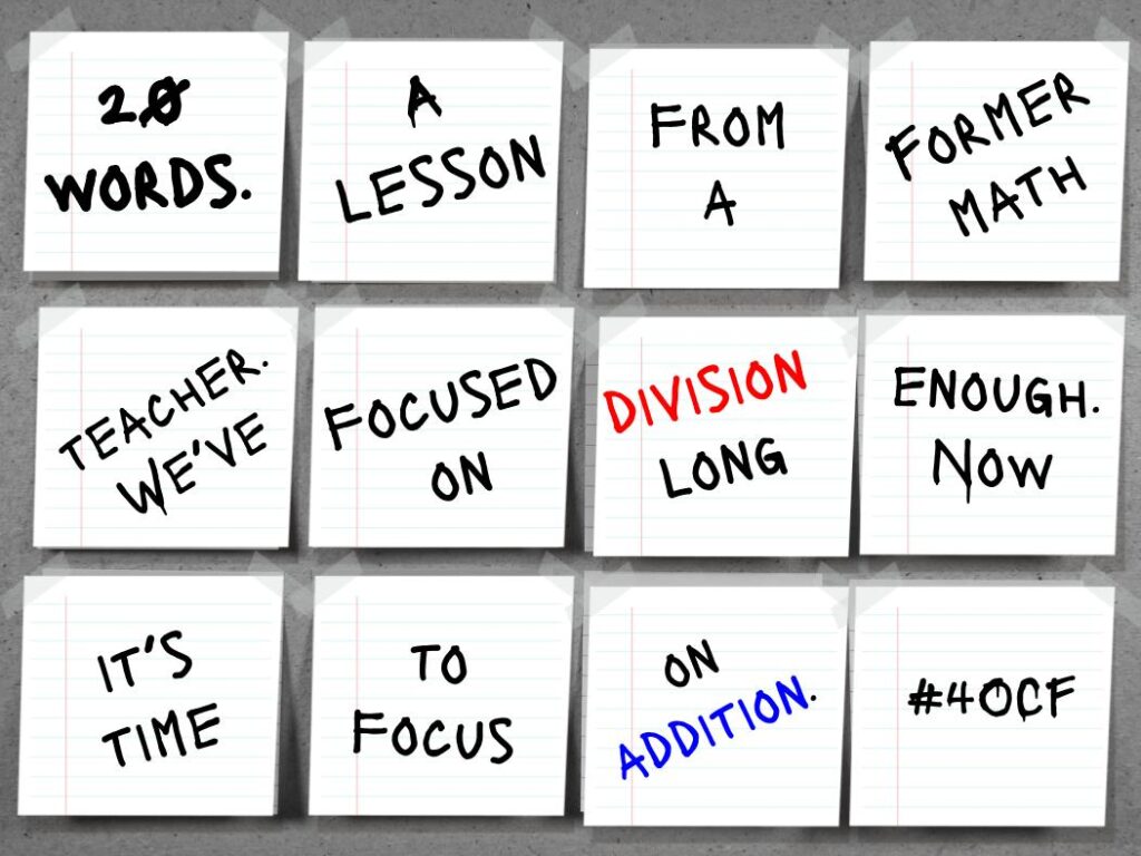 20 Words. A Math Lesson.