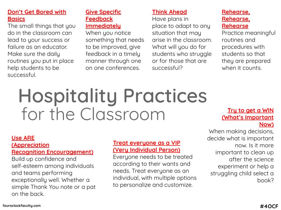 Hospitality Practices for the Classroom
