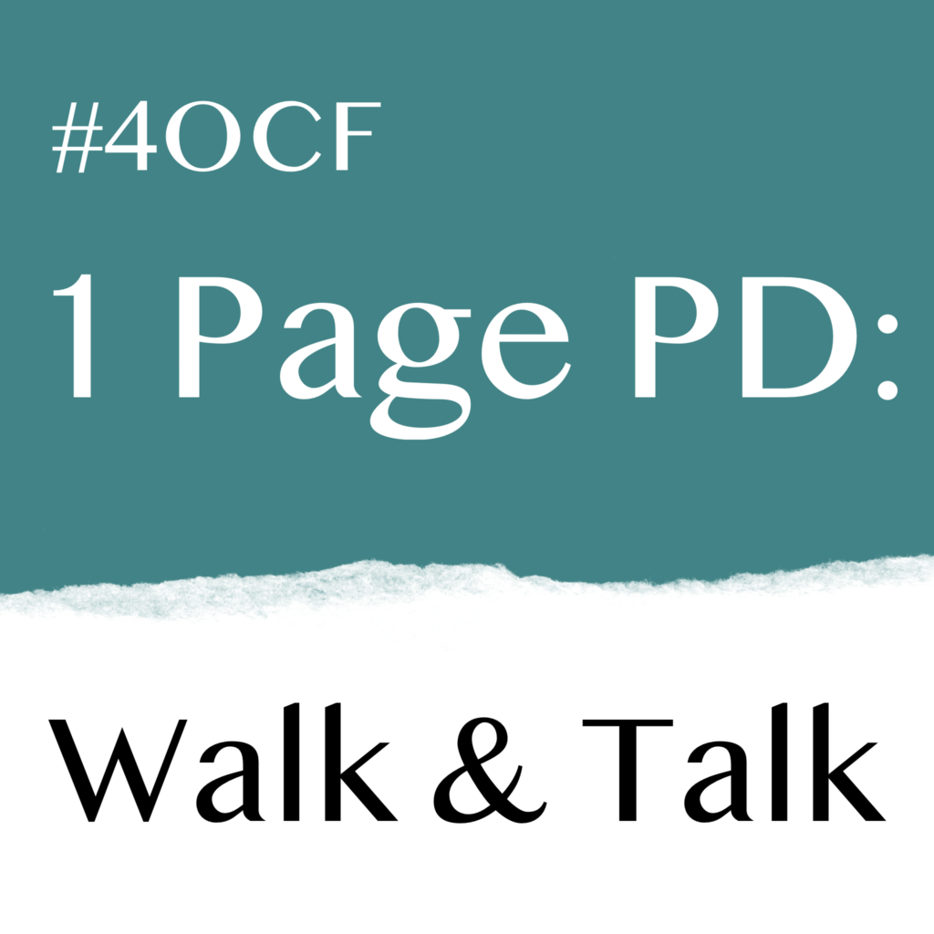 One Page PD: Walk & Talk