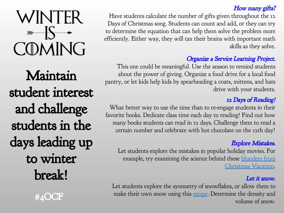Winter Activities to Engage Students