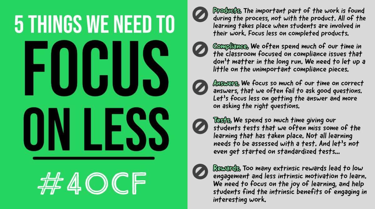 5 Things We Need to Focus On Less – 4 O'Clock Faculty