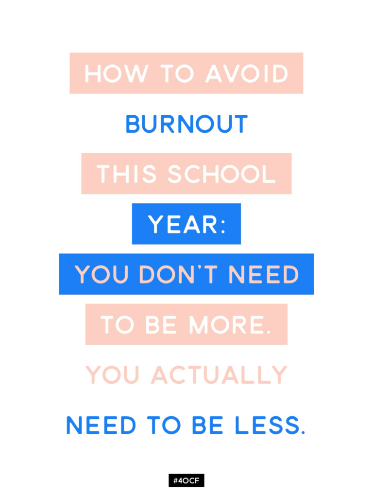 How to Avoid Burnout This School Year